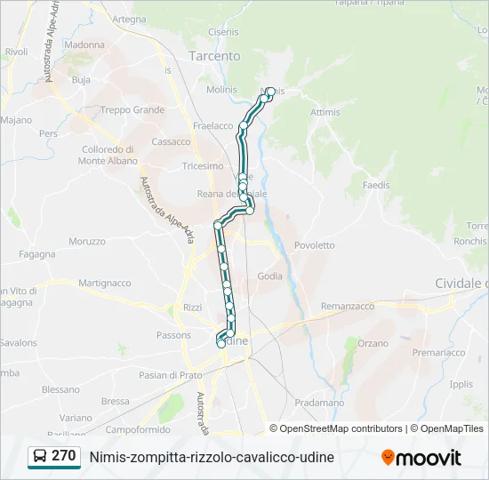 270 Bus Line Map