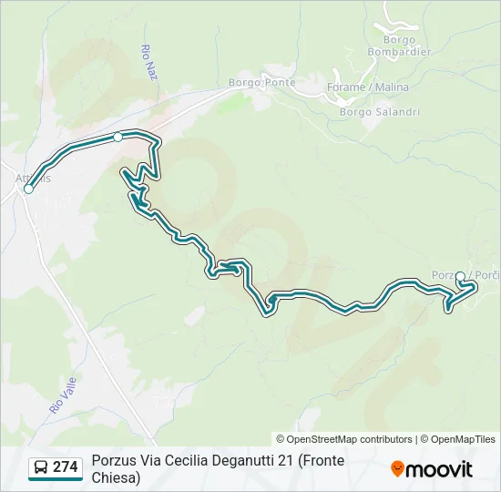 274 Bus Line Map