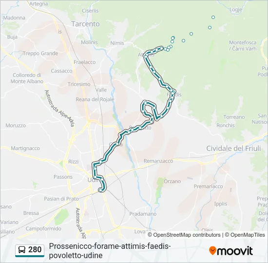 280 Bus Line Map