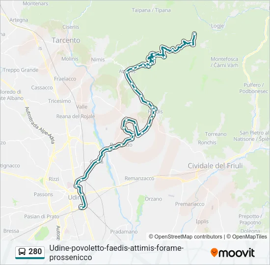 280 Bus Line Map