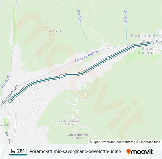 281 Bus Line Map