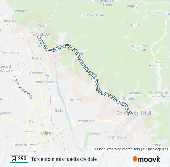 290 Bus Line Map