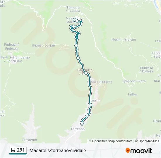 291 Bus Line Map