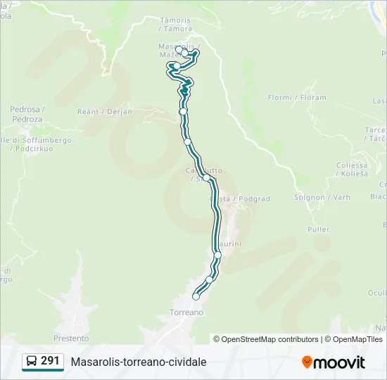 291 Bus Line Map