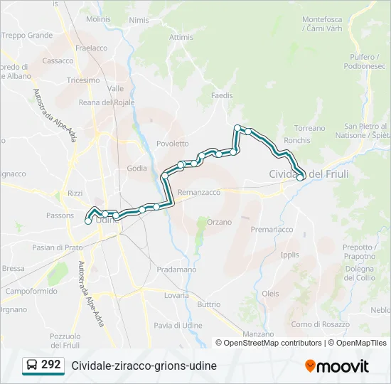 292 Bus Line Map