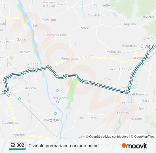 302 Bus Line Map