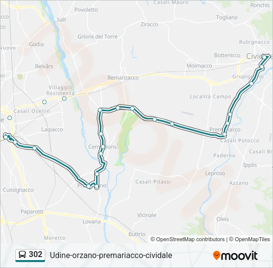 302 Bus Line Map
