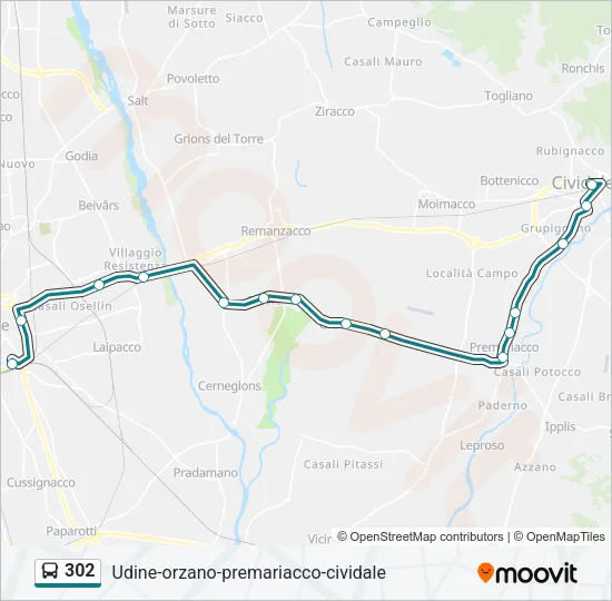 302 Bus Line Map