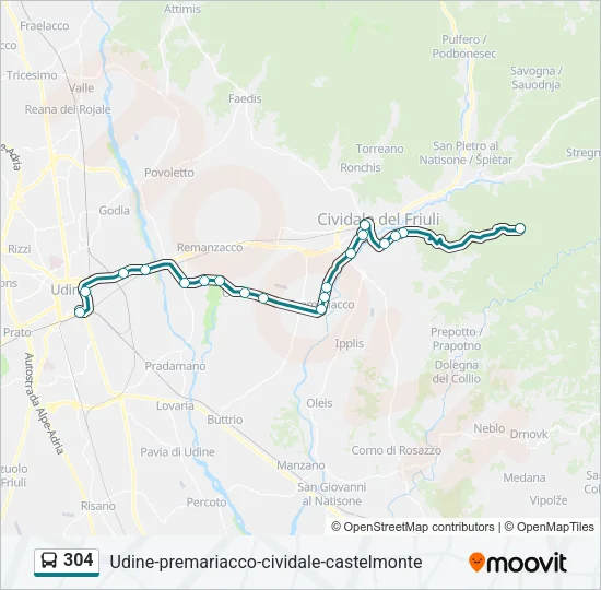 304 Bus Line Map