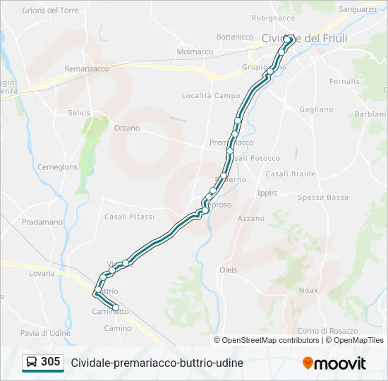 305 Bus Line Map