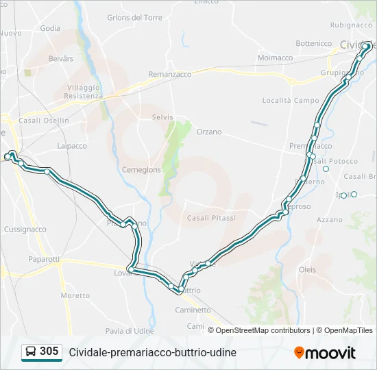 305 Bus Line Map