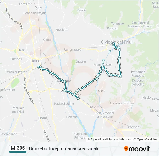 305 Bus Line Map