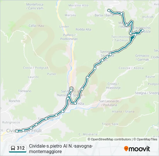 312 Bus Line Map