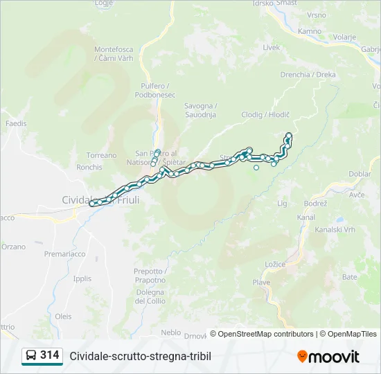 314 Bus Line Map