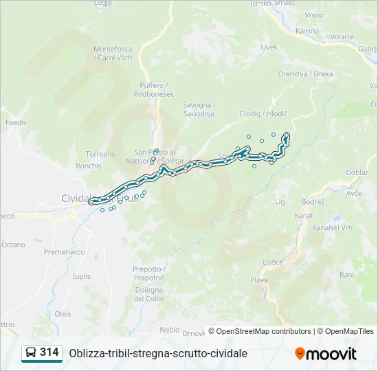 314 Bus Line Map