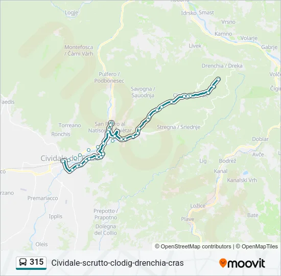 315 Bus Line Map