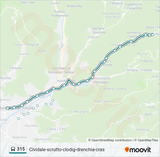 315 Bus Line Map