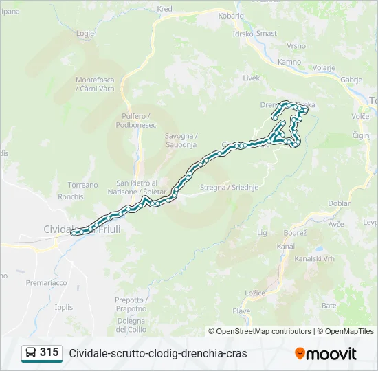 315 Bus Line Map
