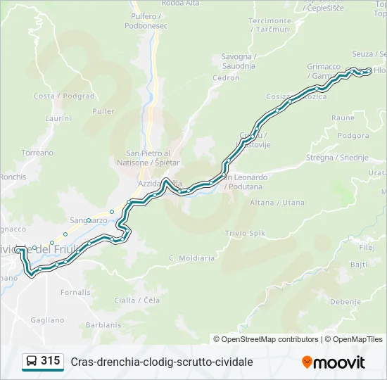 315 Bus Line Map