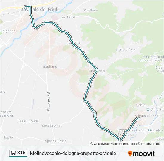 316 Bus Line Map