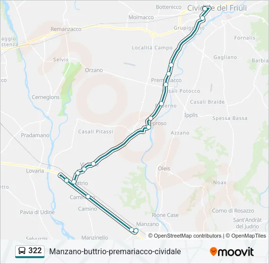 322 Bus Line Map