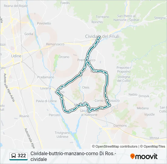 322 Bus Line Map