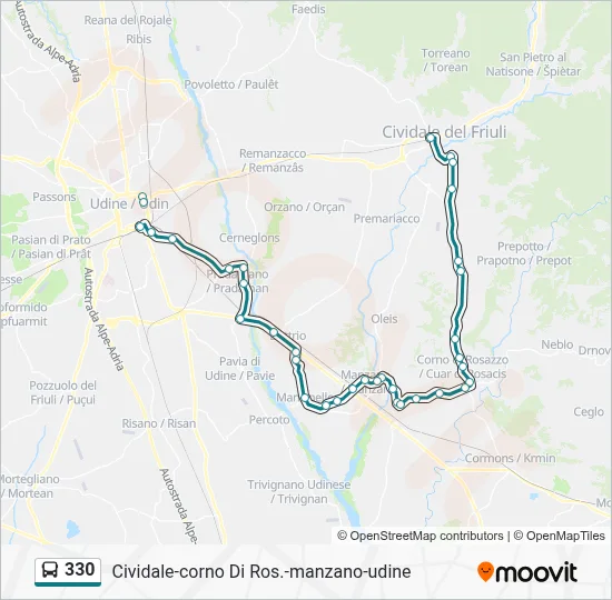 330 Route: Schedules, Stops & Maps - 3 Udine (Updated)