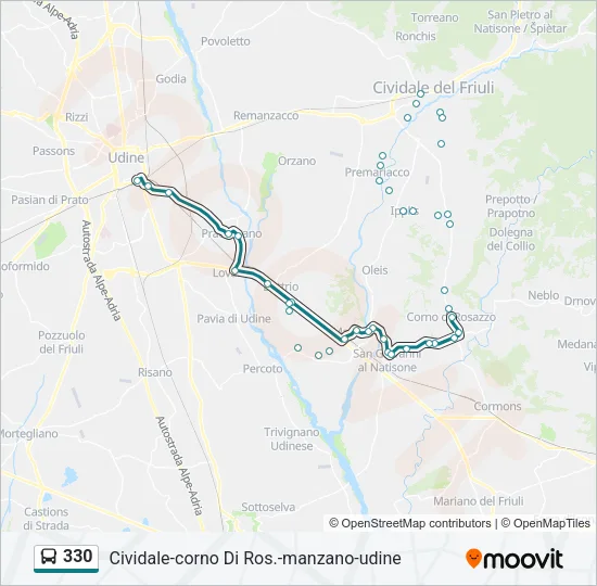 330 Bus Line Map
