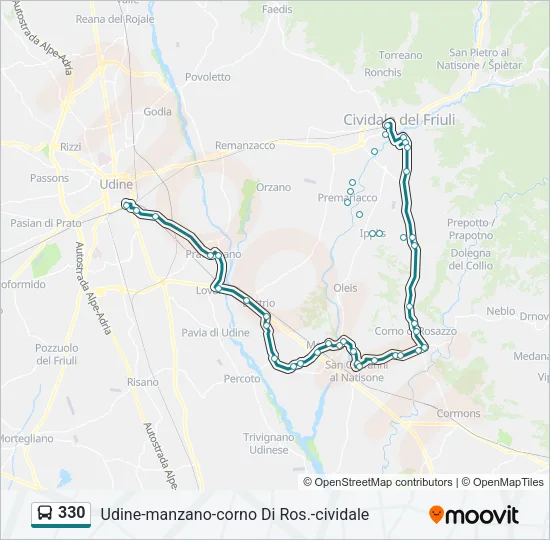 330 Bus Line Map