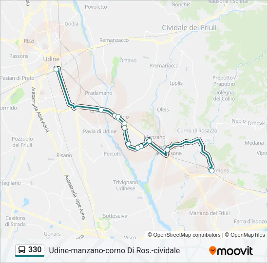 330 Bus Line Map