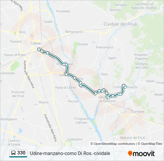 330 Bus Line Map