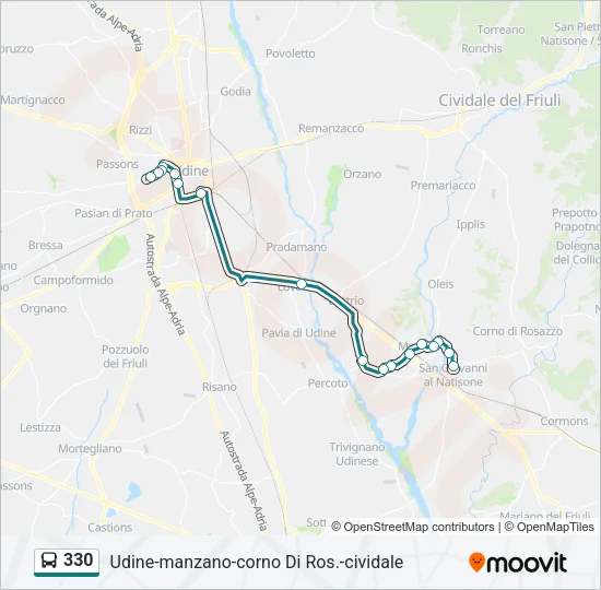 330 Bus Line Map
