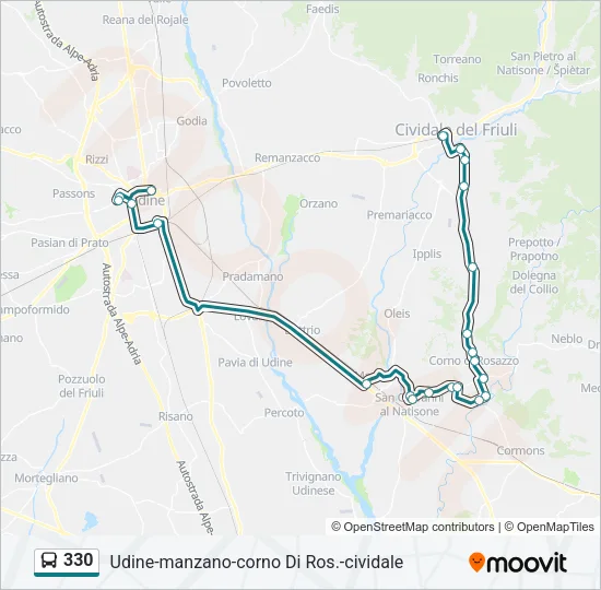330 Bus Line Map