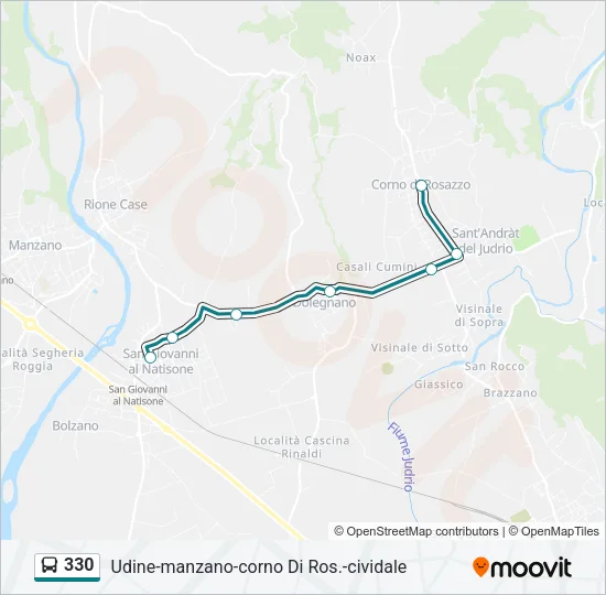 Percorso linea bus 330