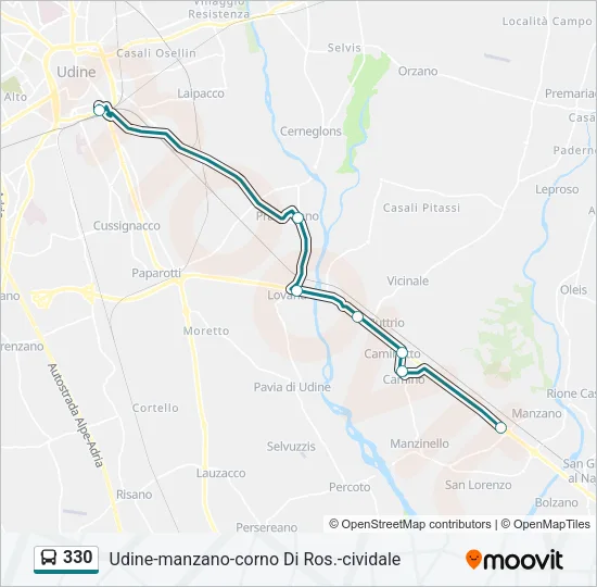 330 Bus Line Map