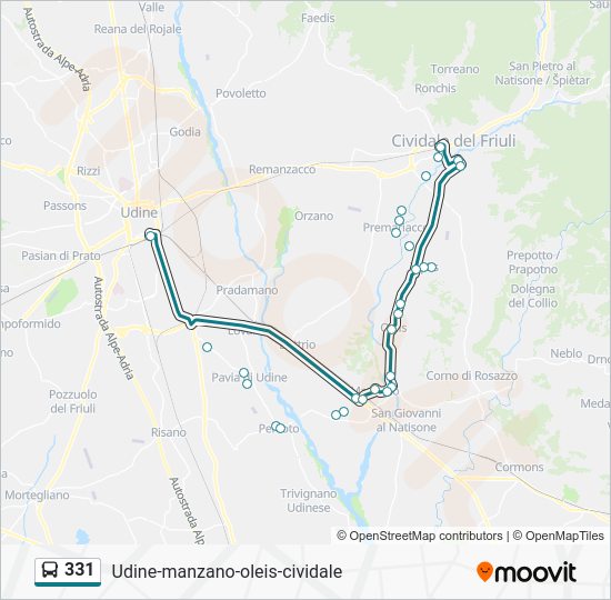 331 Route: Schedules, Stops & Maps - Cividale Del Friuli Via G ...
