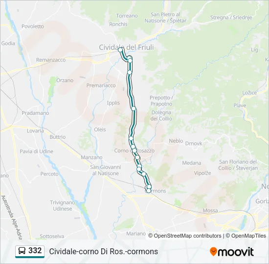 332 Bus Line Map