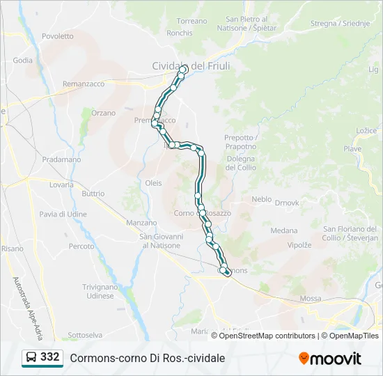 332 Bus Line Map