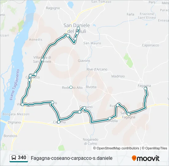 340 Bus Line Map