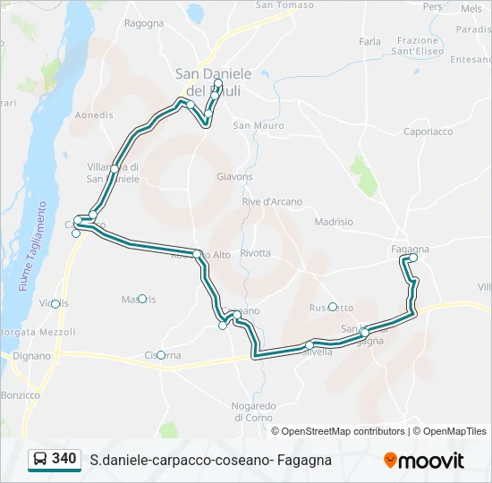 340 Bus Line Map