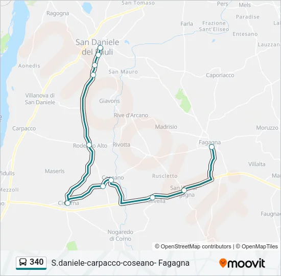 340 Bus Line Map