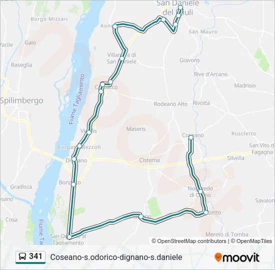 341 Bus Line Map