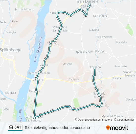 341 Bus Line Map