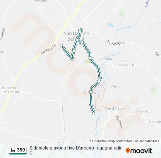 Percorso linea bus 350