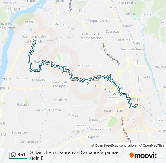 351 Bus Line Map