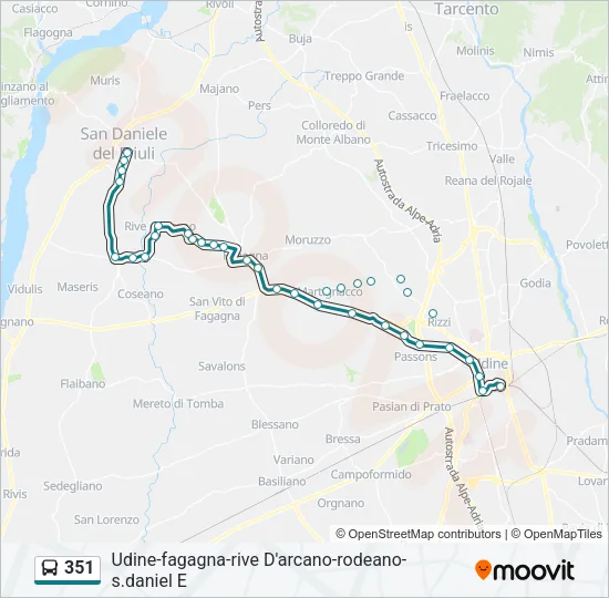 351 Bus Line Map