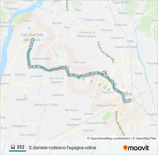 352 Bus Line Map