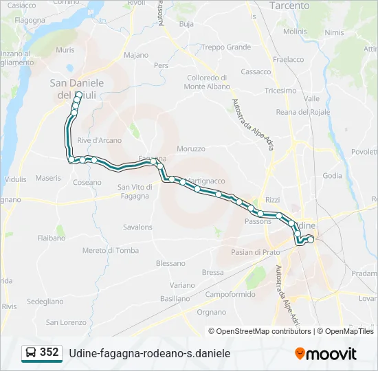 352 Bus Line Map