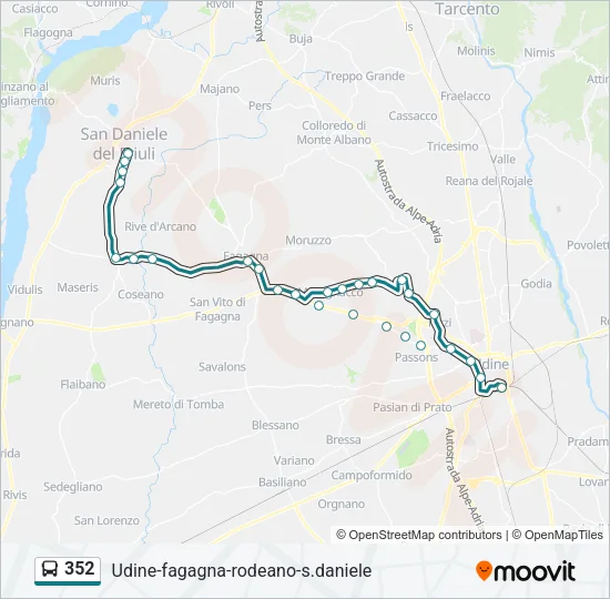 352 Bus Line Map