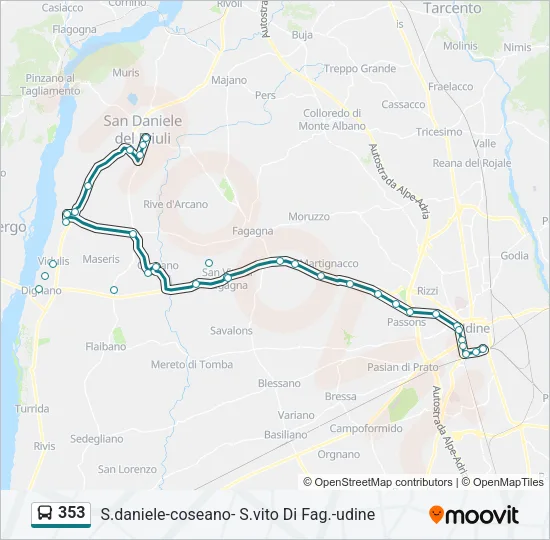 353 Bus Line Map